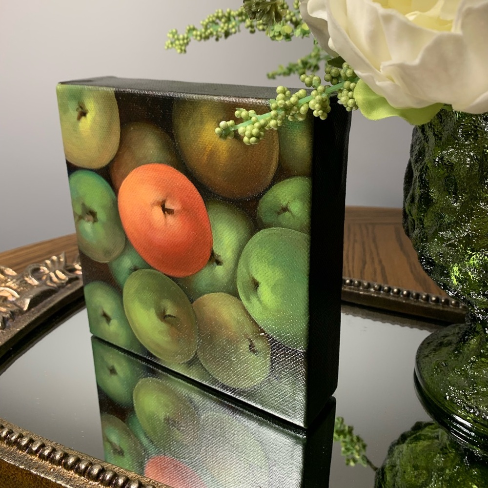 ORIGINAL Acrylic Painting Apples Green Fruits